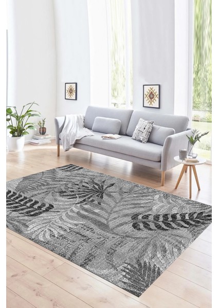 Dijital Baskılı Kaymaz Yıkanabilir Modern Desen Yolluk Mutfak Salon Halısı, N-Modern-95-Gri,