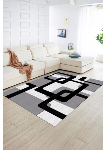 Dijital Baskılı Kaymaz Yıkanabilir Modern Desen Yolluk Mutfak Salon Halısı, N-Modern-40-Beyaz, fiyatları