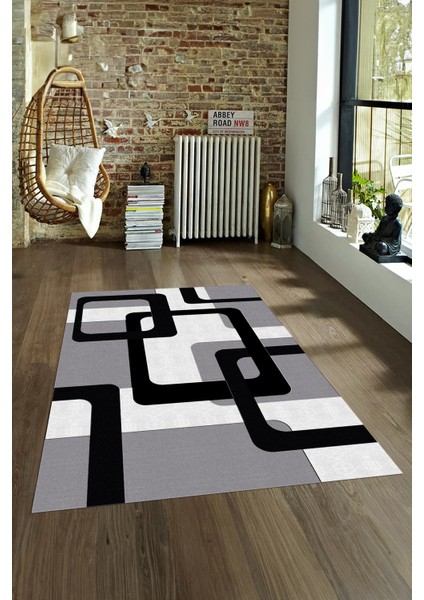 Dijital Baskılı Kaymaz Yıkanabilir Modern Desen Yolluk Mutfak Salon Halısı, N-Modern-40-Beyaz, fırsatları