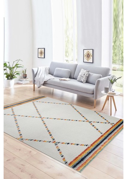 Dijital Baskılı Kaymaz Yıkanabilir Modern Desen Yolluk Mutfak Salon Halısı, N-Modern-76-Renkli,