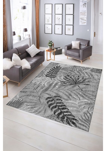 Dijital Baskılı Kaymaz Yıkanabilir Modern Desen Yolluk Mutfak Salon Halısı, N-Modern-95-Gri, indirimleri