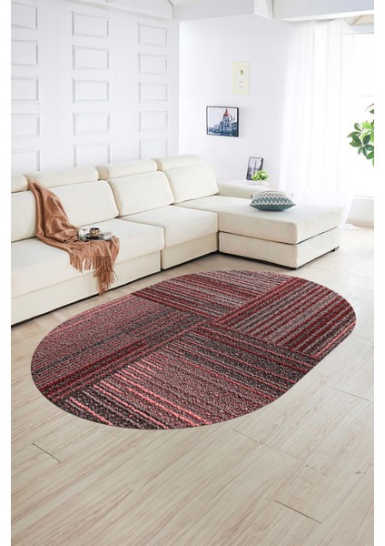 Dijital Kaymaz Yıkanabilir Modern Desen Oval Yolluk Mutfak Salon Halısı, N-O-Modern-34-Pembe, fiyatları