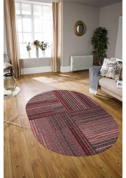 Dijital Kaymaz Yıkanabilir Modern Desen Oval Yolluk Mutfak Salon Halısı, N-O-Modern-34-Pembe, modelleri