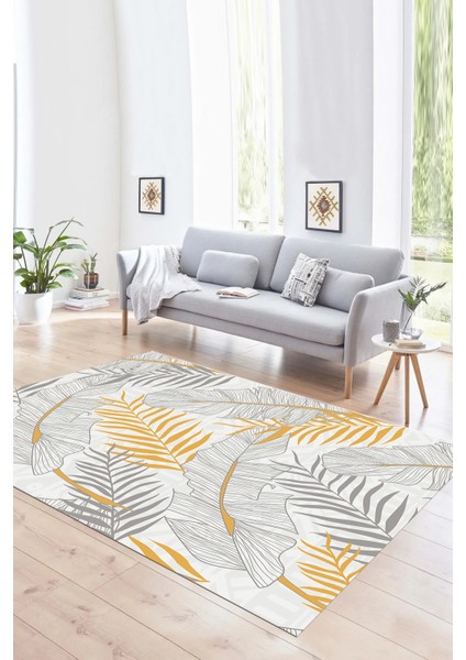 Dijital Baskılı Kaymaz Yıkanabilir Modern Desen Yolluk Mutfak Salon Halısı, N-Modern-98-Gri,