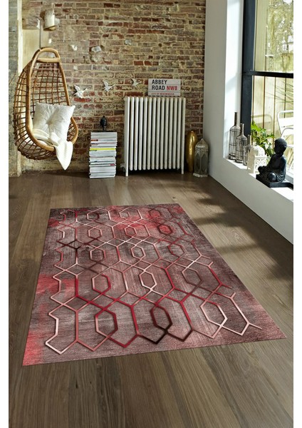 Dijital Baskılı Kaymaz Yıkanabilir Modern Desen Yolluk Mutfak Salon Halısı, N-Modern-90-Pembe, fırsatları