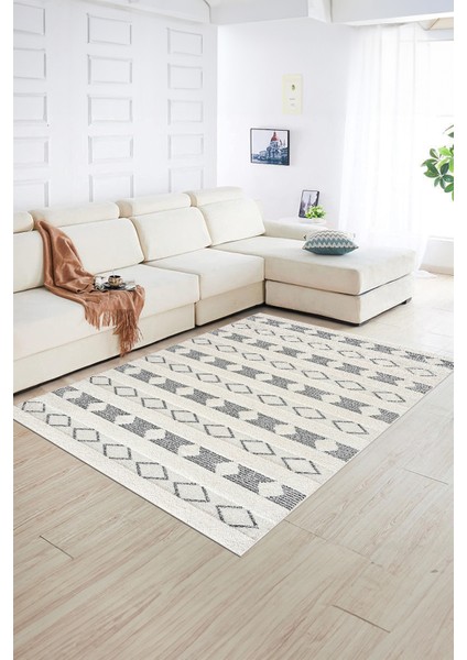 Dijital Baskılı Kaymaz Yıkanabilir Modern Desen Yolluk Mutfak Salon Halısı, N-Modern-64-Krem, fiyatları