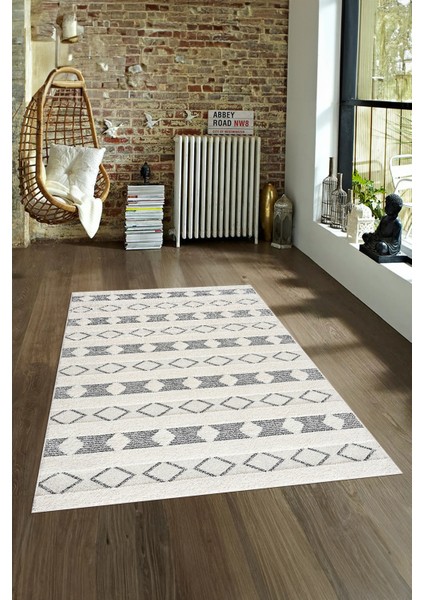 Dijital Baskılı Kaymaz Yıkanabilir Modern Desen Yolluk Mutfak Salon Halısı, N-Modern-64-Krem, fırsatları