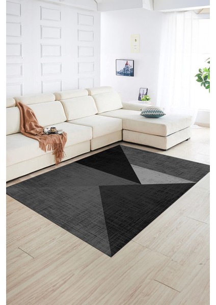 Dijital Baskılı Kaymaz Yıkanabilir Modern Desen Yolluk Mutfak Salon Halısı, N-Modern-38-Antrasit, fiyatları