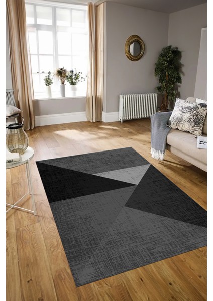 Dijital Baskılı Kaymaz Yıkanabilir Modern Desen Yolluk Mutfak Salon Halısı, N-Modern-38-Antrasit, modelleri