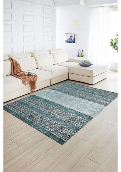 Dijital Baskılı Kaymaz Yıkanabilir Modern Desen Yolluk Mutfak Salon Halısı, N-Modern-83-Turkuaz, fiyatları