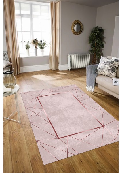 Dijital Baskılı Kaymaz Yıkanabilir Modern Desen Yolluk Mutfak Salon Halısı, N-Modern-62-Pembe, modelleri