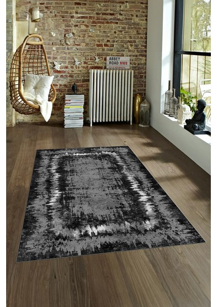 Dijital Baskılı Kaymaz Yıkanabilir Modern Desen Yolluk Mutfak Salon Halısı, N-Modern-37-Antrasit, fırsatları