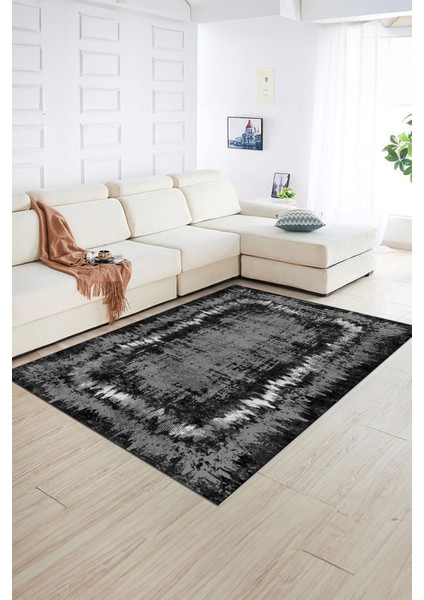 Dijital Baskılı Kaymaz Yıkanabilir Modern Desen Yolluk Mutfak Salon Halısı, N-Modern-37-Antrasit, fiyatları