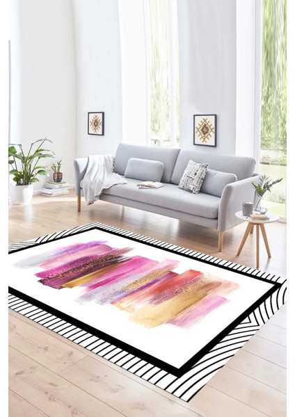 Dijital Baskılı Kaymaz Yıkanabilir Modern Desen Yolluk Mutfak Salon Halısı, N-Modern-22-Renkli,