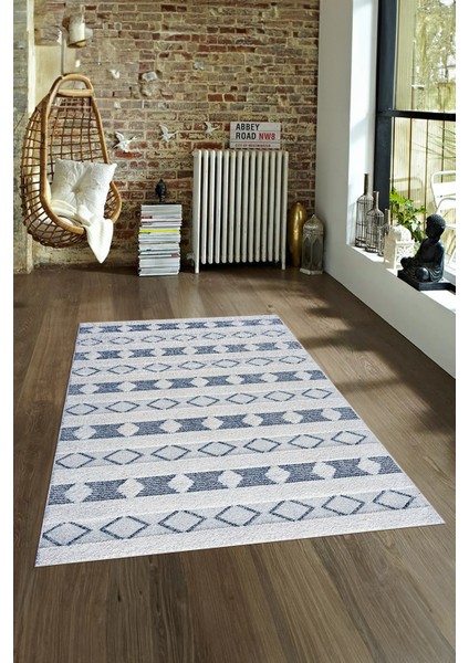 Dijital Baskılı Kaymaz Yıkanabilir Modern Desen Yolluk Mutfak Salon Halısı, N-Modern-64-Mavi, fırsatları