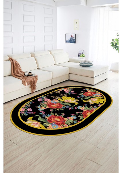Dijital Kaymaz Yıkanabilir Modern Desen Oval Yolluk Mutfak Salon Halısı, N-O-Modern-16-Renkli, fiyatları