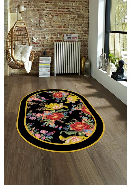 Dijital Kaymaz Yıkanabilir Modern Desen Oval Yolluk Mutfak Salon Halısı, N-O-Modern-16-Renkli, fırsatları