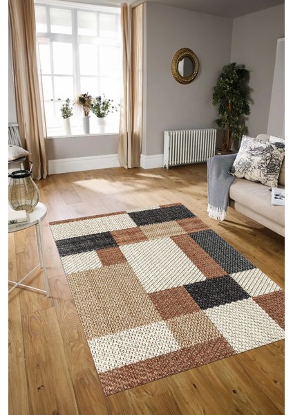 Dijital Baskılı Kaymaz Yıkanabilir Modern Desen Yolluk Mutfak Salon Halısı, N-Modern-77-Kahve, modelleri