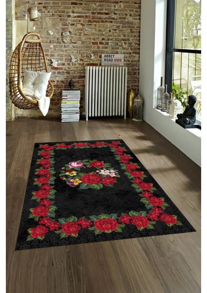 Dijital Baskılı Kaymaz Yıkanabilir Modern Desen Yolluk Mutfak Salon Halısı, N-Modern-21-Antrasit, fırsatları