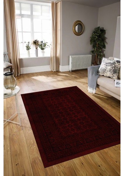 Dijital Baskılı Kaymaz Yıkanabilir Modern Desen Yolluk Mutfak Salon Halısı, N-MODERN-113-BORDO, modelleri