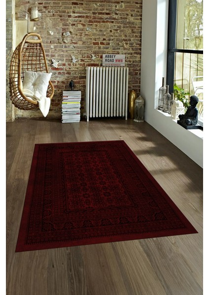Dijital Baskılı Kaymaz Yıkanabilir Modern Desen Yolluk Mutfak Salon Halısı, N-MODERN-113-BORDO, fırsatları