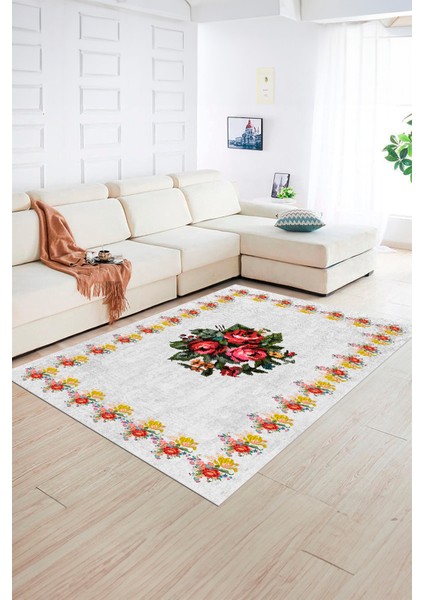 Dijital Baskılı Kaymaz Yıkanabilir Modern Desen Yolluk Mutfak Salon Halısı, N-Modern-20-Beyaz, fiyatları