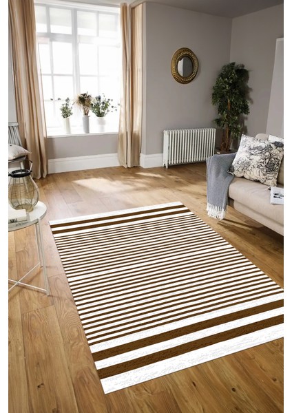 Dijital Baskılı Kaymaz Yıkanabilir Modern Desen Yolluk Mutfak Salon Halısı, N-Modern-63-Kahve, modelleri