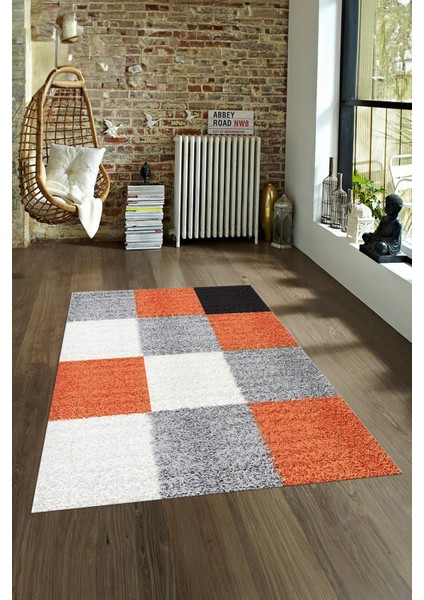 Dijital Baskılı Kaymaz Yıkanabilir Modern Desen Yolluk Mutfak Salon Halısı, N-Modern-53-Turuncu, fırsatları