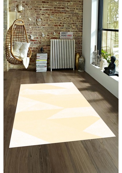 Dijital Baskılı Kaymaz Yıkanabilir Modern Desen Yolluk Mutfak Salon Halısı, N-Modern-54-Krem, fırsatları
