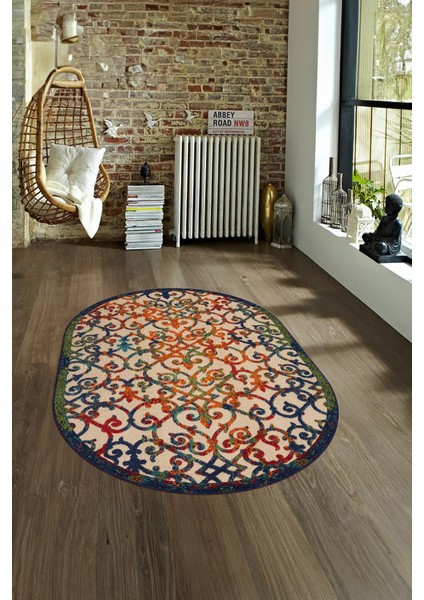Dijital Kaymaz Yıkanabilir Modern Desen Oval Yolluk Mutfak Salon Halısı, N-O-Modern-32-Renkli, fırsatları