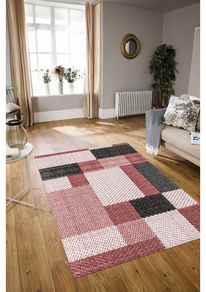 Dijital Baskılı Kaymaz Yıkanabilir Modern Desen Yolluk Mutfak Salon Halısı, N-Modern-77-Kırmızı, modelleri