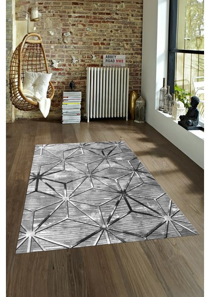 Dijital Baskılı Kaymaz Yıkanabilir Modern Desen Yolluk Mutfak Salon Halısı, N-Modern-39-Gri, fırsatları