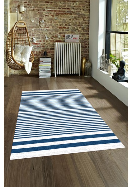 Dijital Baskılı Kaymaz Yıkanabilir Modern Desen Yolluk Mutfak Salon Halısı, N-Modern-63-Mavi, fırsatları