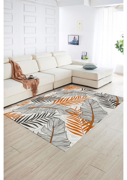 Dijital Baskılı Kaymaz Yıkanabilir Modern Desen Yolluk Mutfak Salon Halısı, N-Modern-98-Turuncu, fiyatları