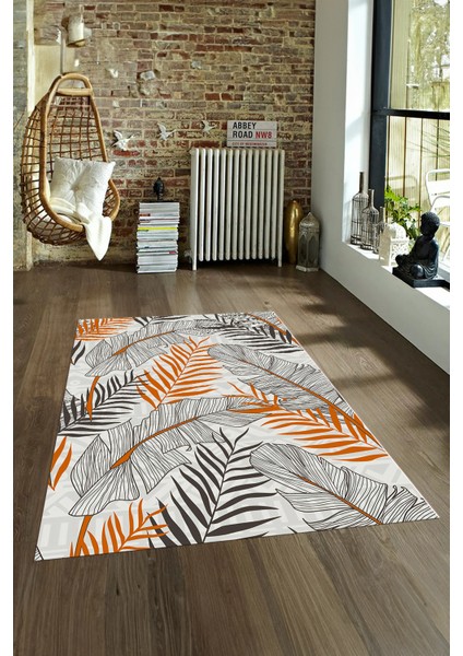 Dijital Baskılı Kaymaz Yıkanabilir Modern Desen Yolluk Mutfak Salon Halısı, N-Modern-98-Turuncu, fırsatları