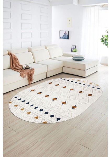 Dijital Kaymaz Yıkanabilir Modern Desen Oval Yolluk Mutfak Salon Halısı, N-O-Modern-65-Renkli, fiyatları
