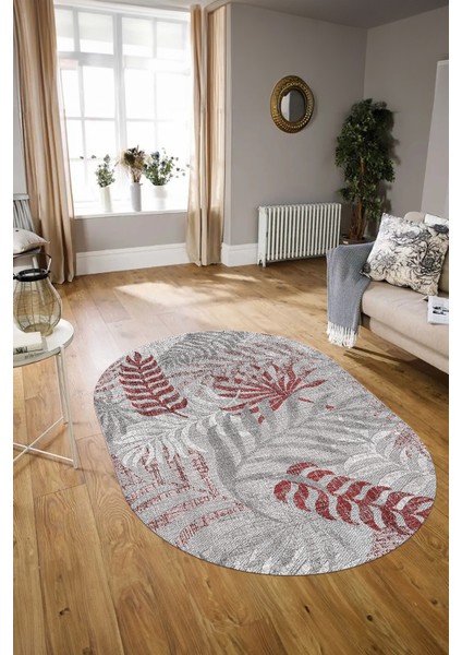 Dijital Kaymaz Yıkanabilir Modern Desen Oval Yolluk Mutfak Salon Halısı, N-O-Modern-95-Bordo, modelleri