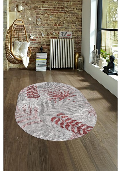 Dijital Kaymaz Yıkanabilir Modern Desen Oval Yolluk Mutfak Salon Halısı, N-O-Modern-95-Bordo, fırsatları