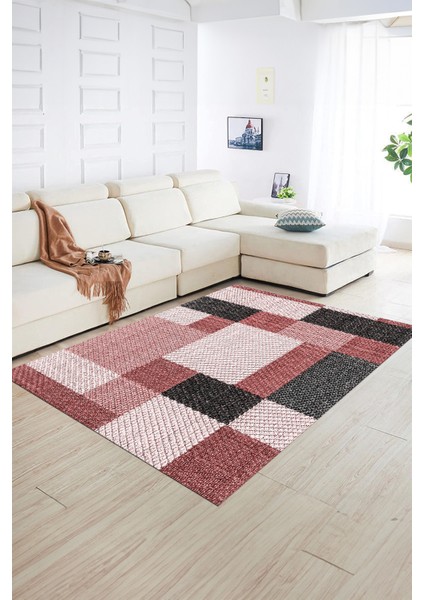 Dijital Baskılı Kaymaz Yıkanabilir Modern Desen Yolluk Mutfak Salon Halısı, N-Modern-77-Kırmızı, fiyatları