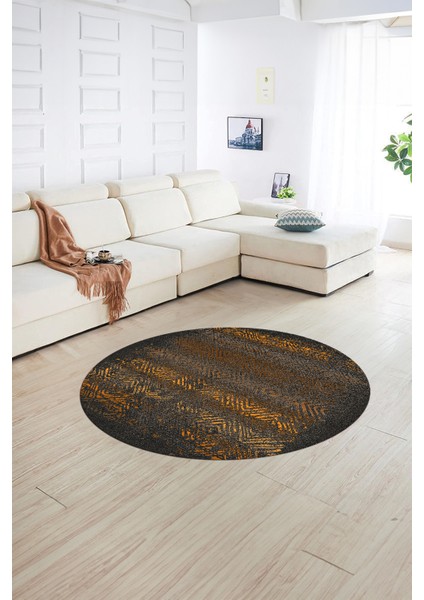 Dijital Kaymaz Taban Yıkanabilir Modern Desen Yuvarlak Mutfak Salon Halısı, N-Y-Modern-28-Kahve, fiyatları