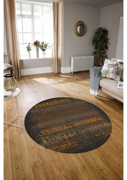 Dijital Kaymaz Taban Yıkanabilir Modern Desen Yuvarlak Mutfak Salon Halısı, N-Y-Modern-28-Kahve, modelleri