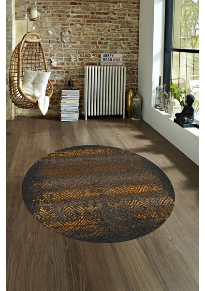 Dijital Kaymaz Taban Yıkanabilir Modern Desen Yuvarlak Mutfak Salon Halısı, N-Y-Modern-28-Kahve, fırsatları