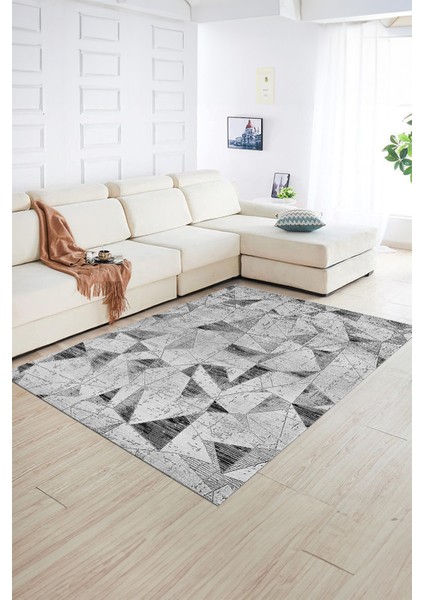 Dijital Baskılı Kaymaz Yıkanabilir Modern Desen Yolluk Mutfak Salon Halısı, N-Modern-82-Gri, fiyatları
