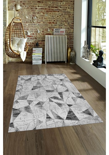 Dijital Baskılı Kaymaz Yıkanabilir Modern Desen Yolluk Mutfak Salon Halısı, N-Modern-82-Gri, fırsatları