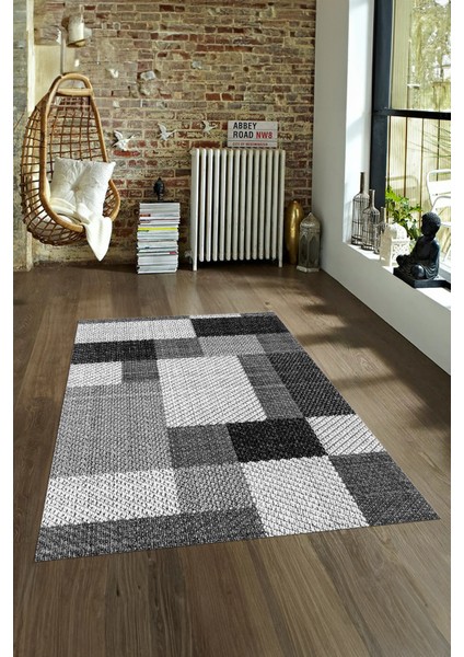 Dijital Baskılı Kaymaz Yıkanabilir Modern Desen Yolluk Mutfak Salon Halısı, N-Modern-77-Gri, fırsatları