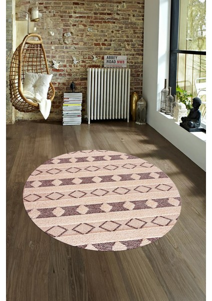 Dijital Kaymaz Taban Yıkanabilir Modern Desen Yuvarlak Mutfak Salon Halısı, N-Y-Modern-64-Bordo, fırsatları