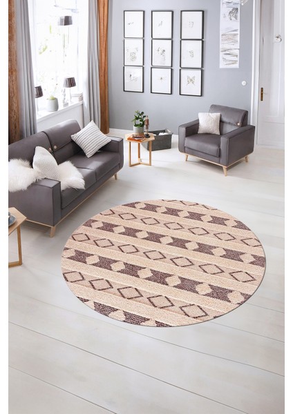 Dijital Kaymaz Taban Yıkanabilir Modern Desen Yuvarlak Mutfak Salon Halısı, N-Y-Modern-64-Bordo, indirimleri