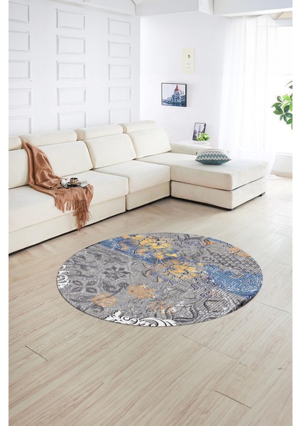 Dijital Kaymaz Taban Yıkanabilir Modern Desen Yuvarlak Mutfak Salon Halısı, N-Y-Modern-15-Renkli, fiyatları