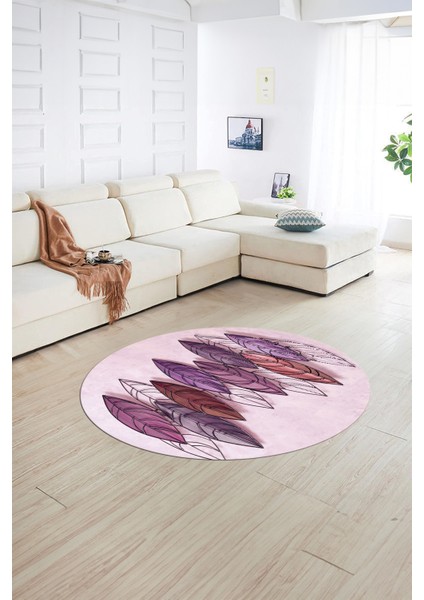 Dijital Kaymaz Taban Yıkanabilir Modern Desen Yuvarlak Mutfak Salon Halısı, N-Y-Modern-08-Mor, fiyatları