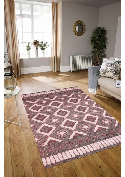 Dijital Baskılı Kaymaz Yıkanabilir Modern Desen Yolluk Mutfak Salon Halısı, N-Modern-69-Bordo, modelleri